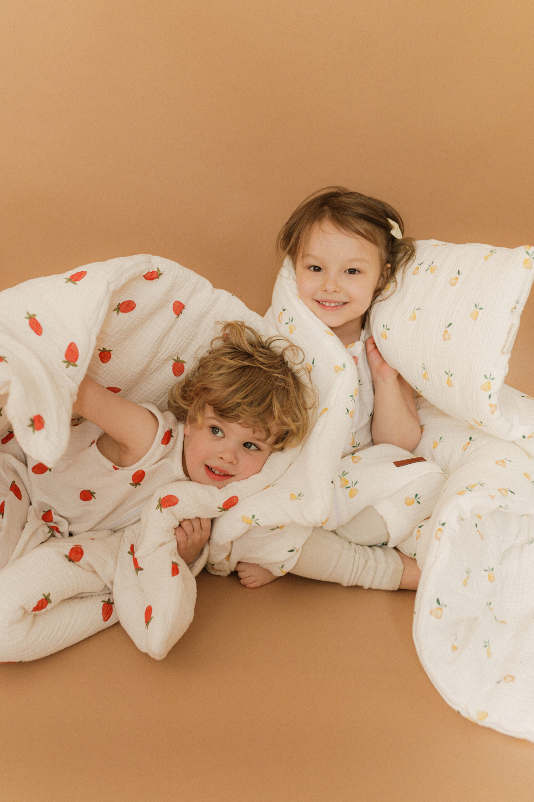 Muślinowa pościel z wypełnieniem wzór Gruszki