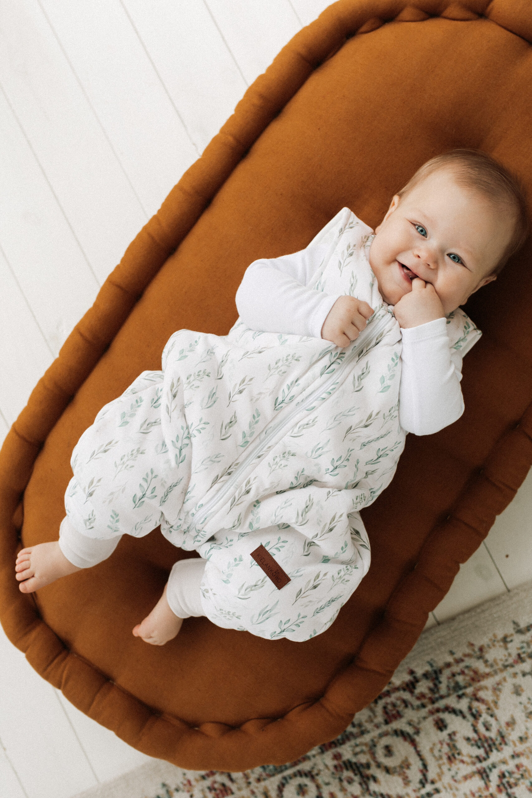 Śpiworek z nogawkami - wzór LISTKI