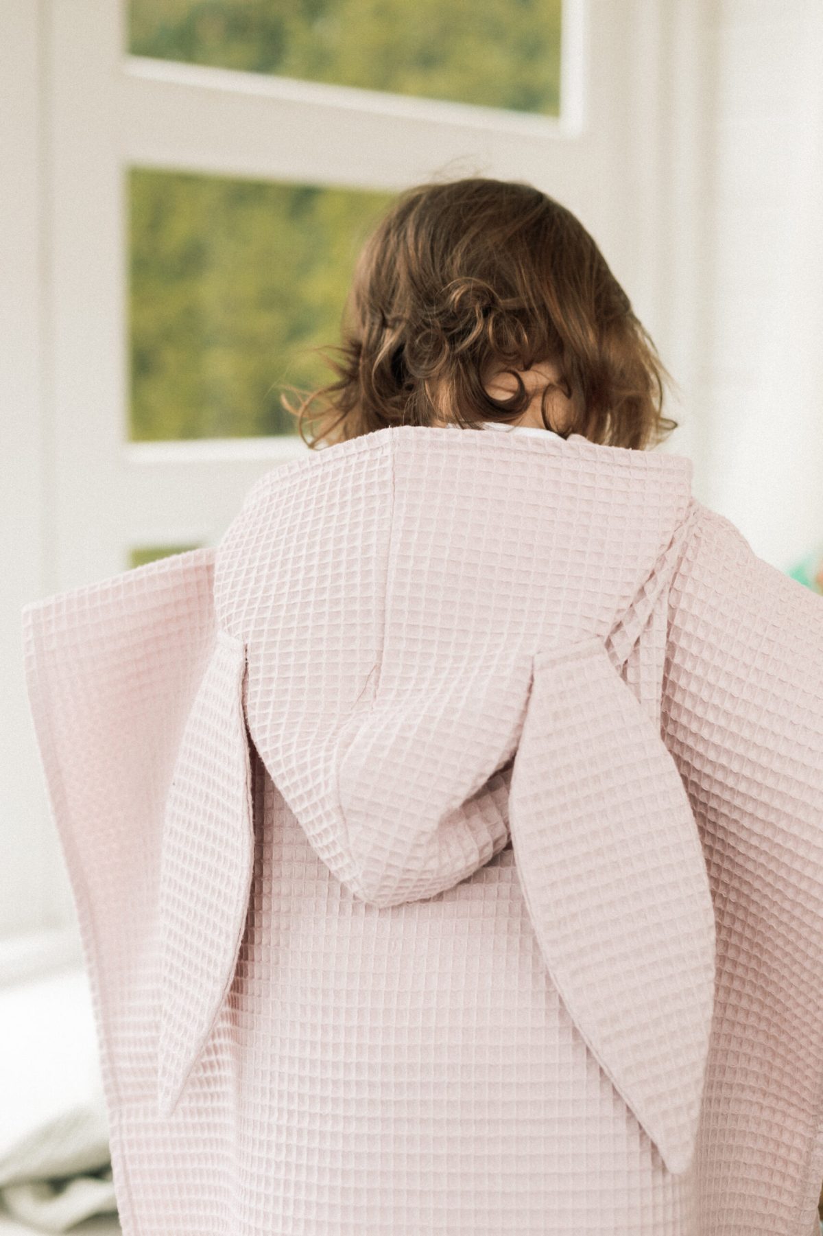 Ponczo kąpielowe - pudrowy róż - obrazek 2