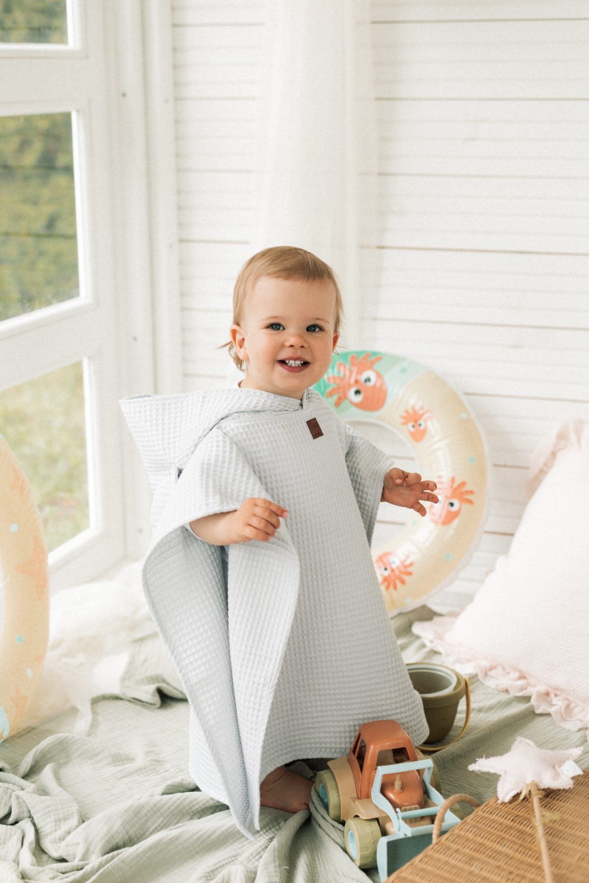 Ponczo kąpielowe - miętowe - obrazek 4