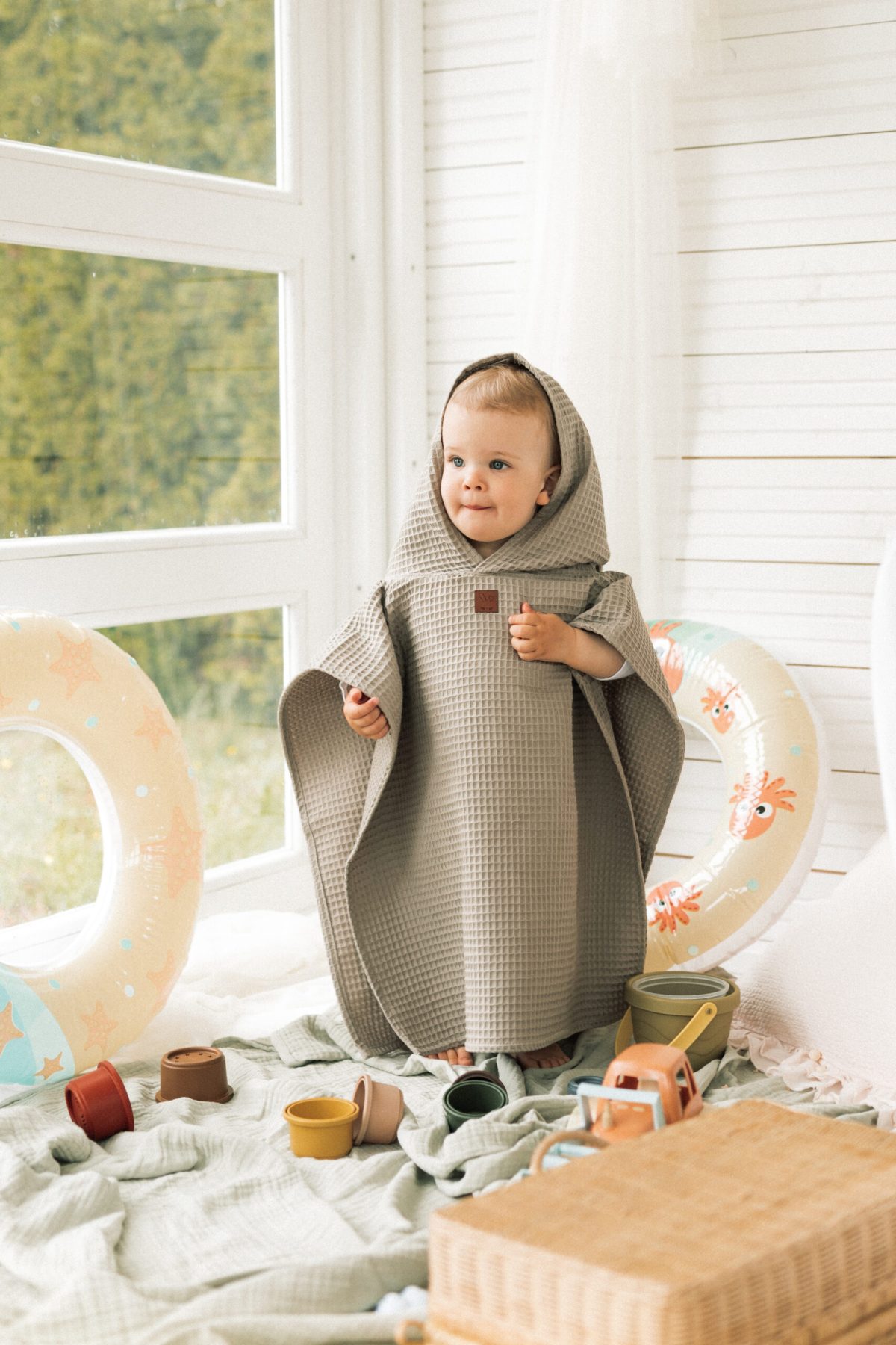 Ponczo kąpielowe - brązowe - obrazek 5