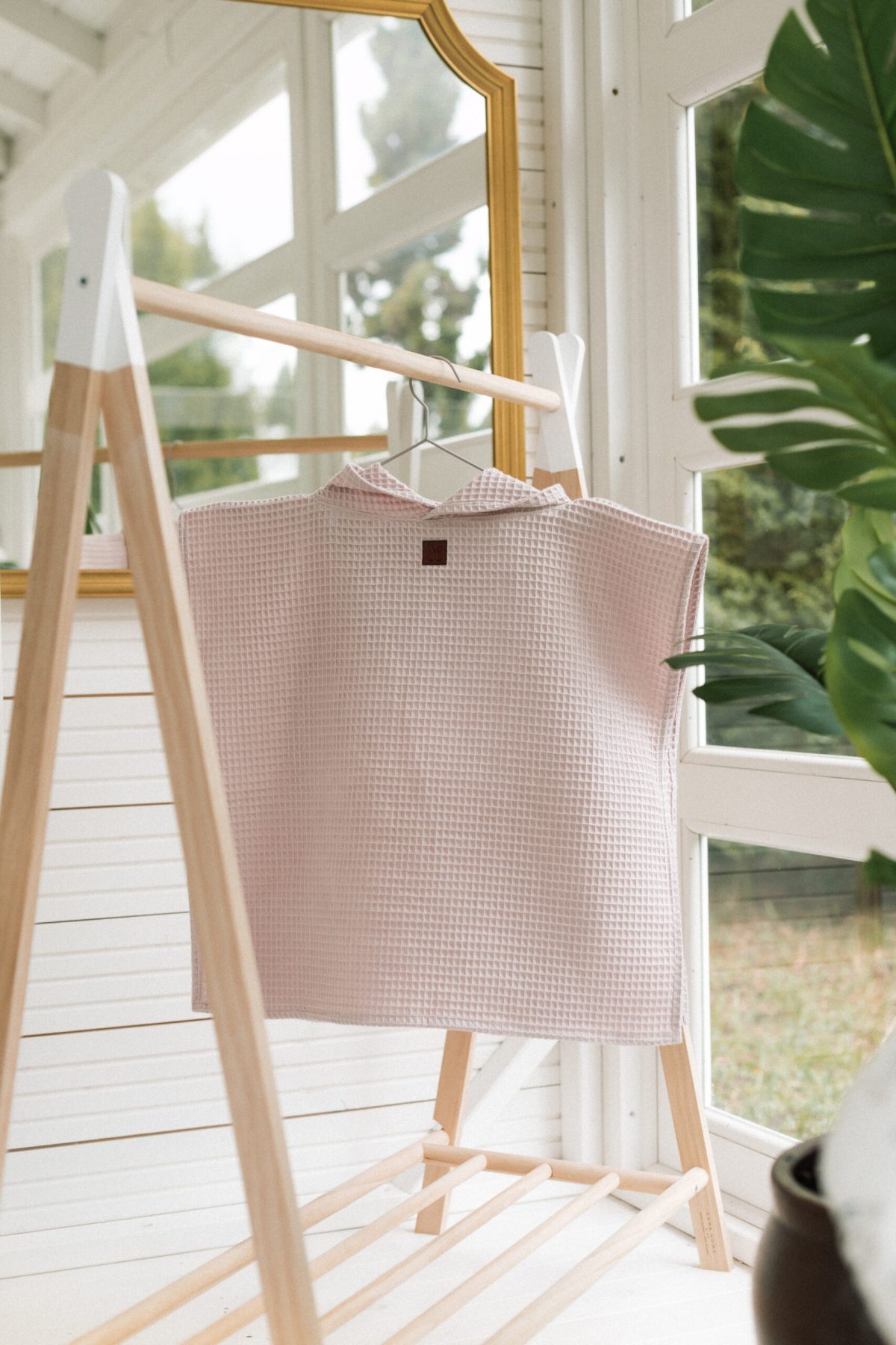 Ponczo kąpielowe - pudrowy róż - obrazek 5