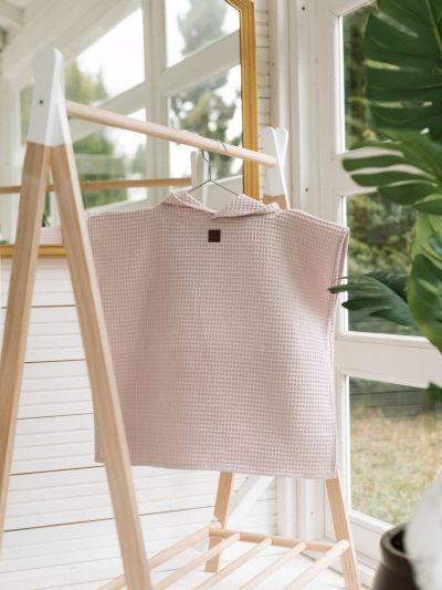 Ponczo kąpielowe - pudrowy róż - obrazek 5