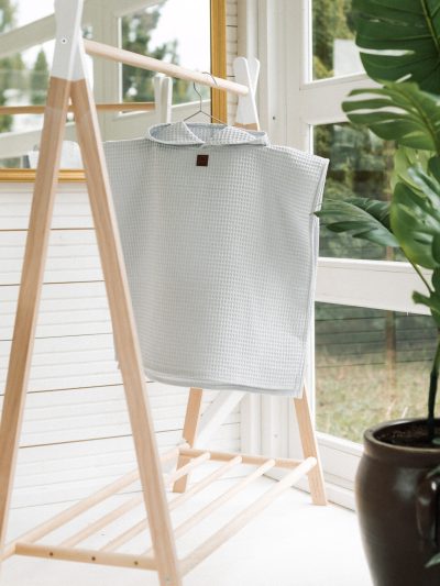 Ponczo kąpielowe - jasnoszare - obrazek 4