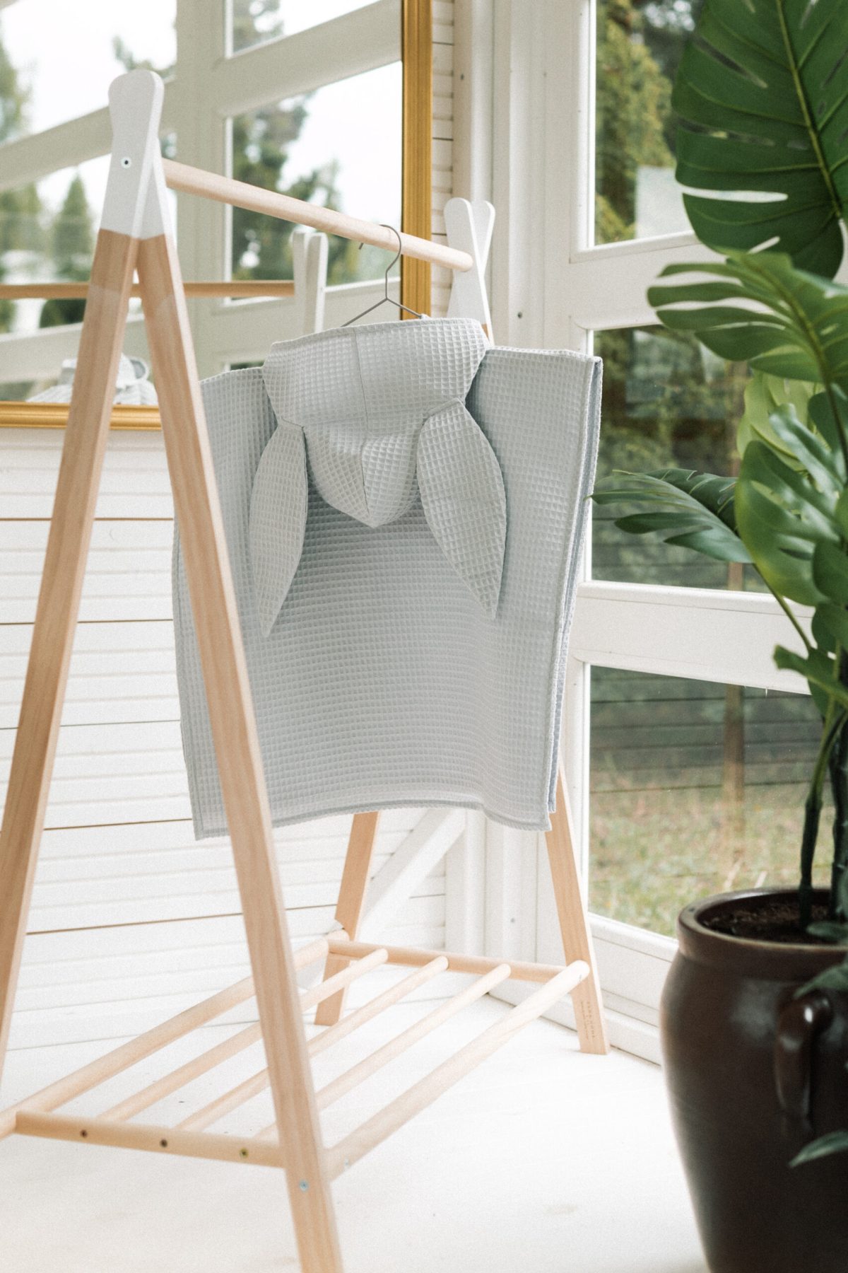 Ponczo kąpielowe - jasnoszare - obrazek 5