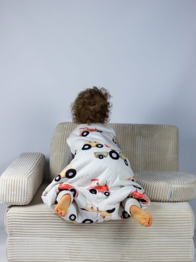 Śpiworek z nogawkami - wzór TRAKTORY I KOPARKI - obrazek 4