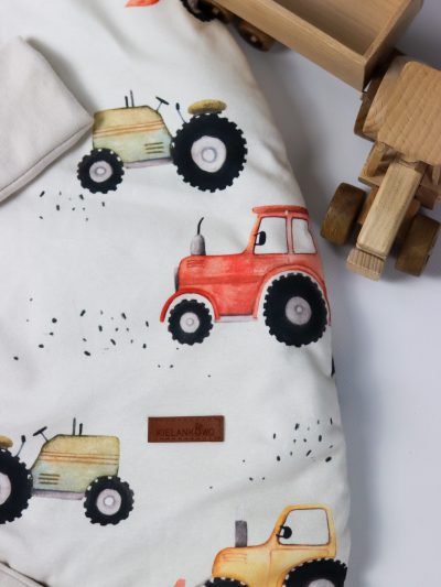 Śpiworek z nogawkami - wzór TRAKTORY I KOPARKI - obrazek 5