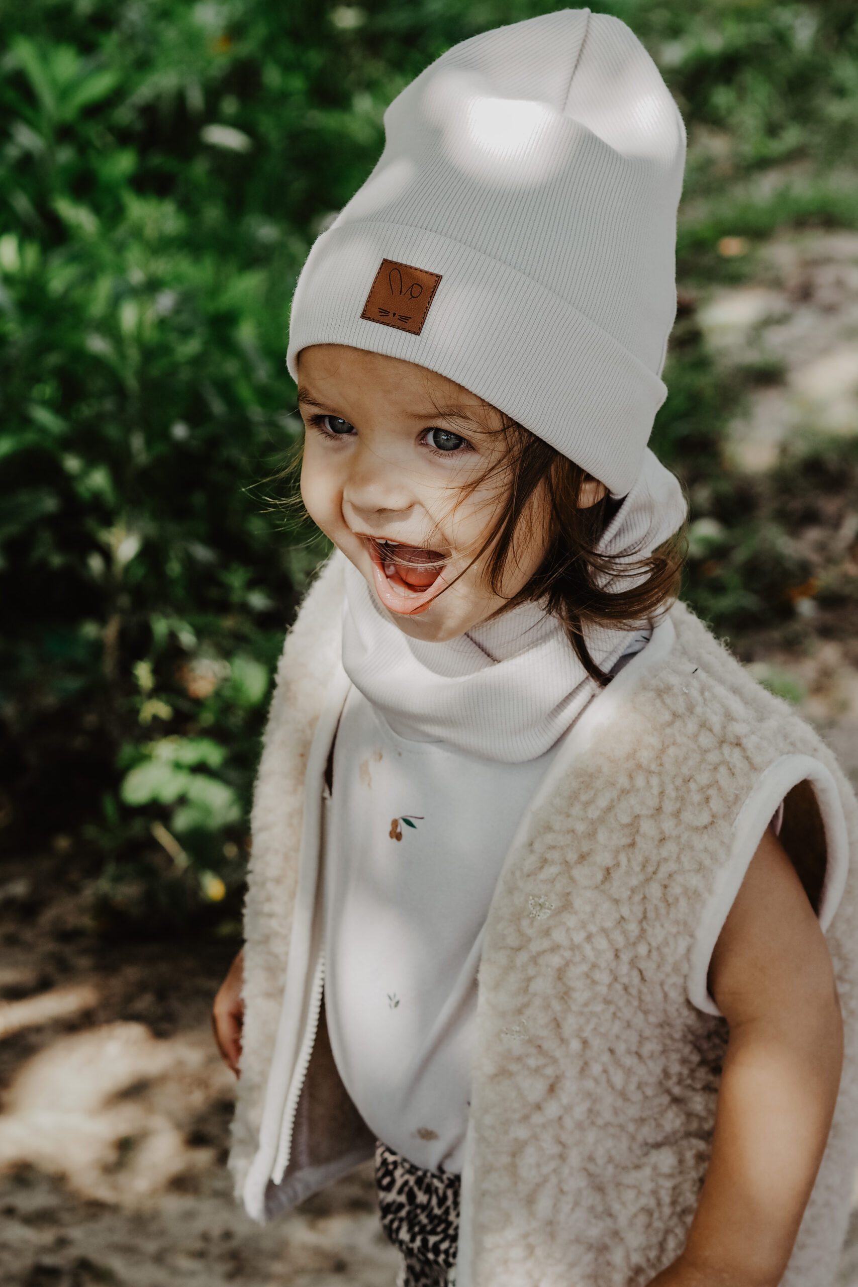 Czapka prążkowana BEŻ