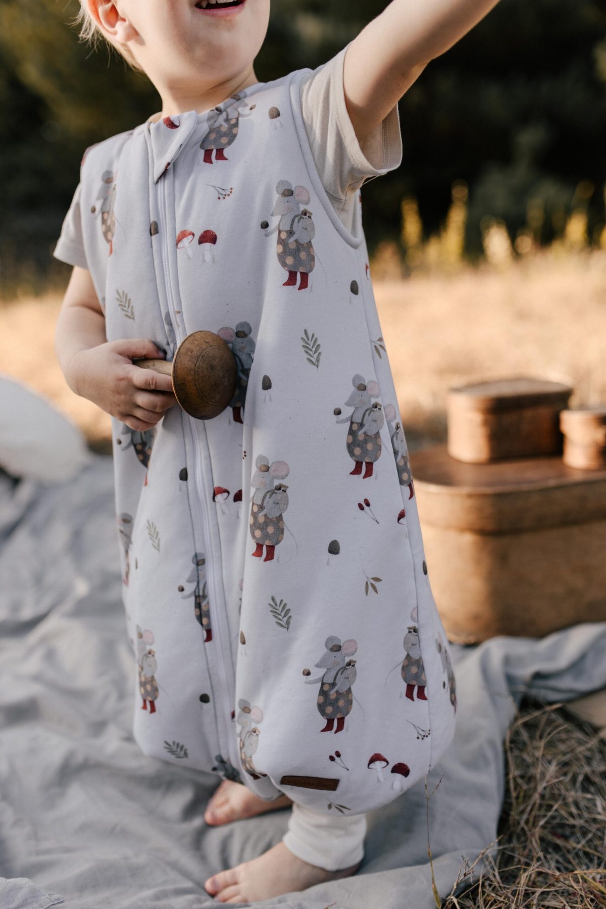 Śpiworek z nogawkami - wzór MYSZKI W LESIE - obrazek 4