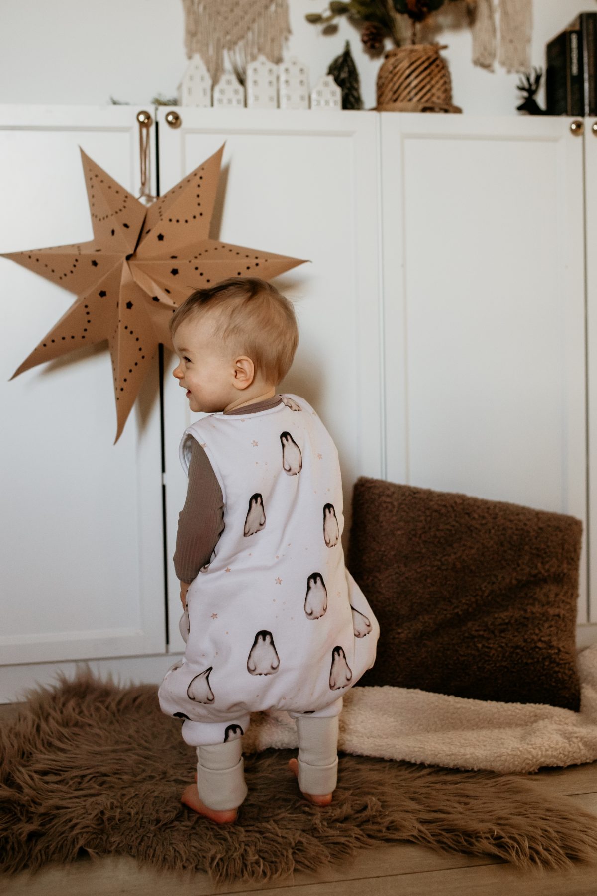 Śpiworek z nogawkami - wzór PINGWINY - obrazek 3