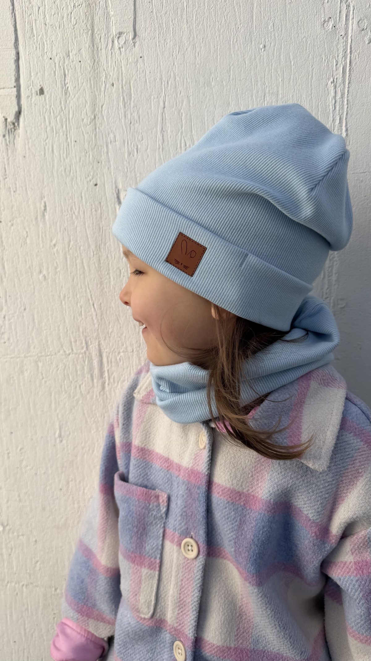 Czapka z kominem Baby blue - obrazek 2